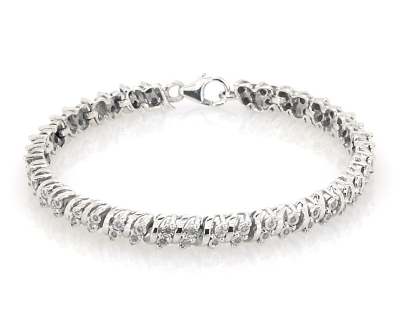 Previously Owned Diamond Bracelet 1/2 ct tw Round-cut Sterling Silver