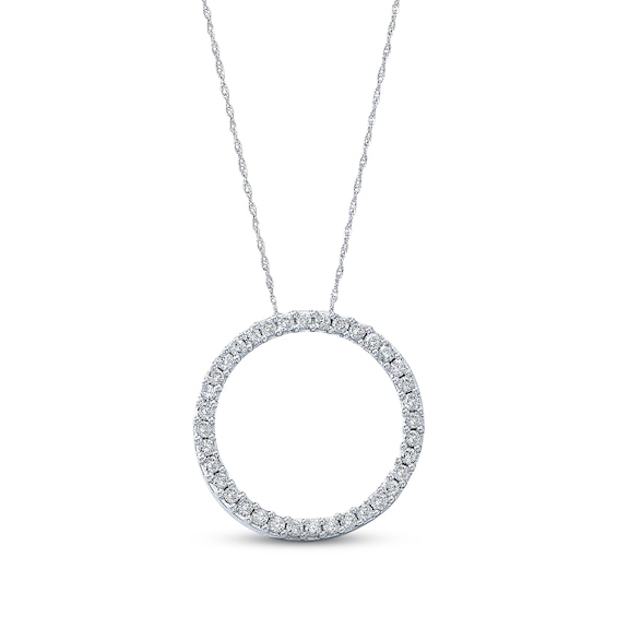 Previously Owned Circle Necklace 1 ct tw Diamonds 10K White Gold