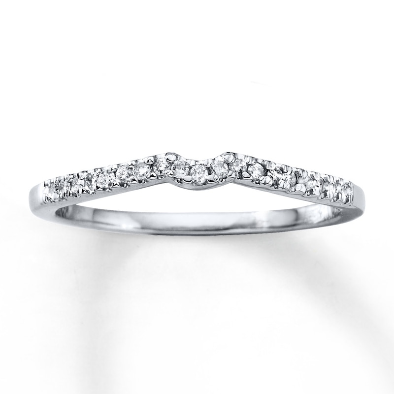 Main Image 1 of Previously Owned Diamond Wedding Band 1/10 ct tw Round-cut 10K White Gold