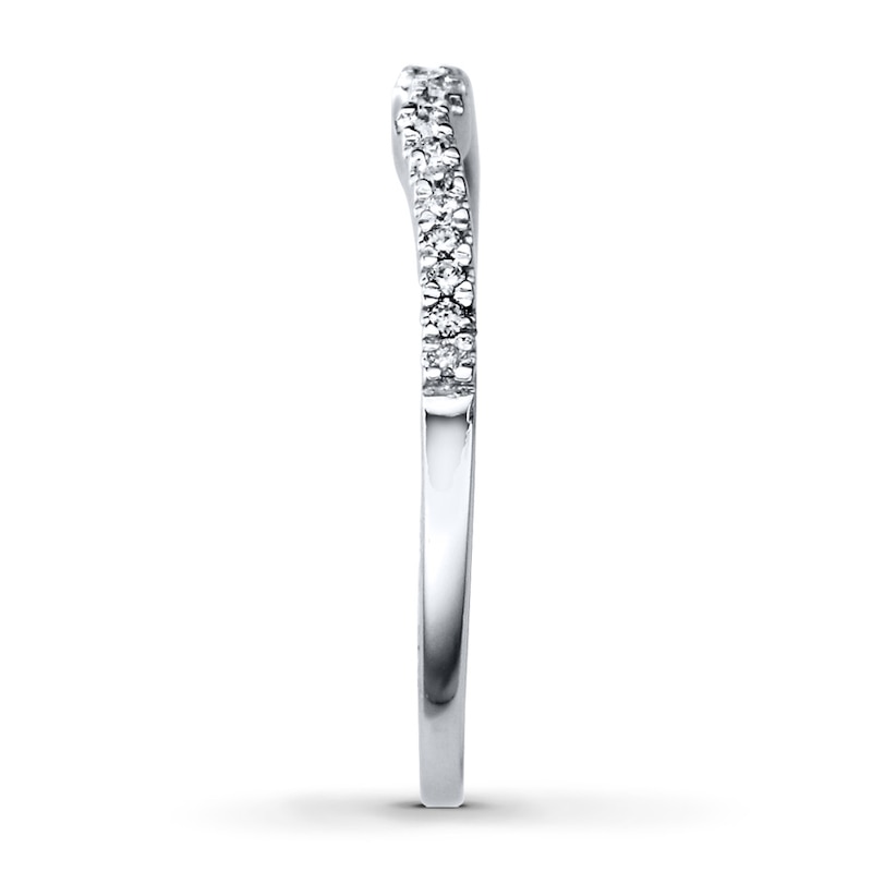 Main Image 3 of Previously Owned Diamond Wedding Band 1/10 ct tw Round-cut 10K White Gold