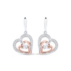 Thumbnail Image 1 of Previously Owned Unstoppable Love Earrings 1/20 ct Round-Cut Diamond Sterling Silver/10K Rose Gold