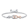 Thumbnail Image 1 of Previously Owned Bolo Bracelet 1/4 ct tw Diamonds Sterling Silver & 10K Rose Gold