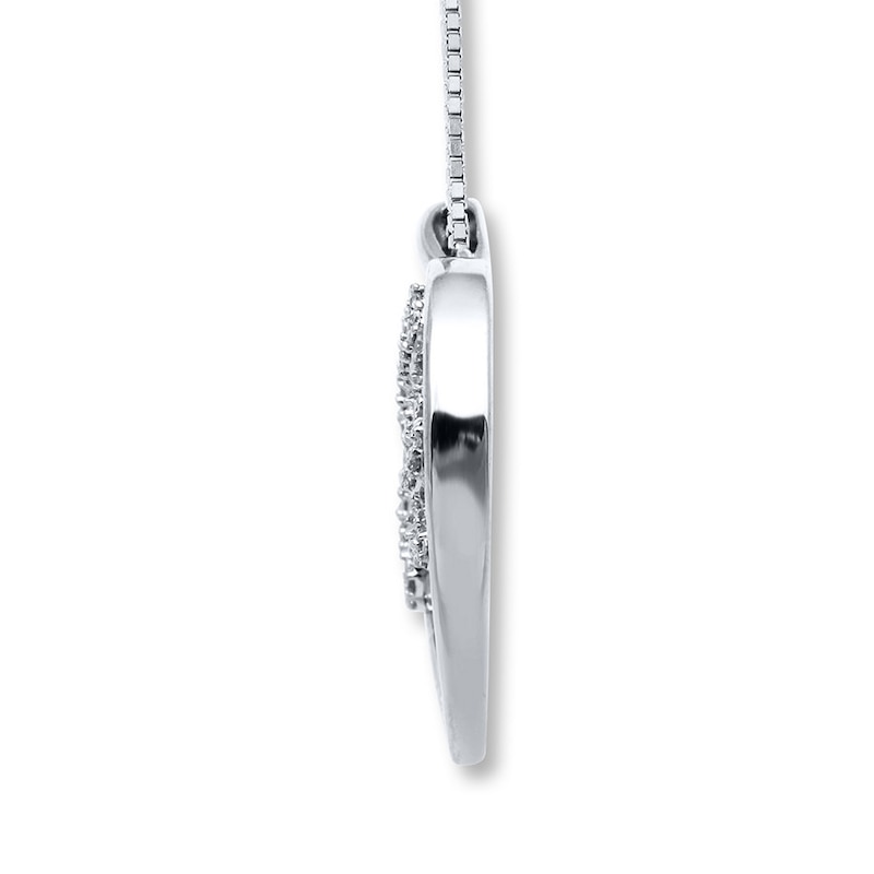 Main Image 2 of Previously Owned Open Hearts Tree Necklace 1/10 ct tw Diamonds Sterling Silver 18&quot;