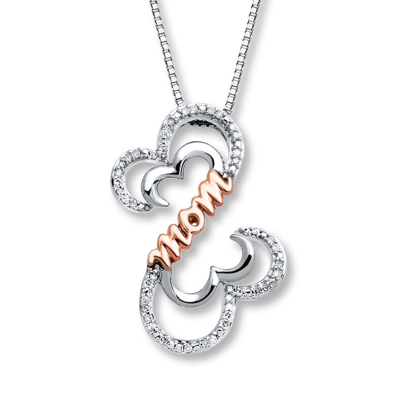 Main Image 1 of Previously Owned Diamond Necklace 1/10ct tw Sterling Silver & 10K Rose Gold 18&quot;