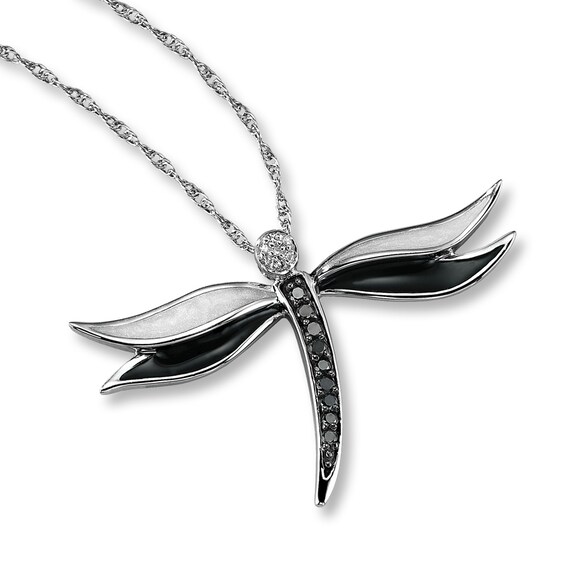 Previously Owned Black Diamond Necklace 1/6 ct tw Sterling Silver
