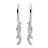 Thumbnail Image 1 of Previously Owned Diamond Dangle Earrings 3/8 ct tw Round-cut 10K White Gold