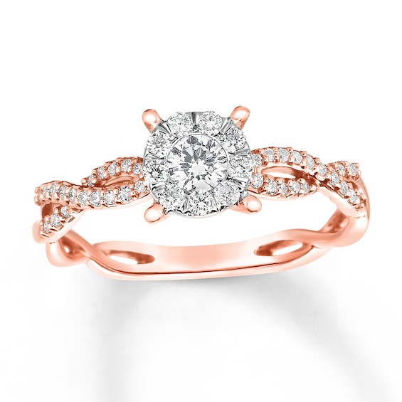 Previously Owned Diamond Promise Ring 3/8 ct tw Round-cut 10K Two-Tone Gold 9.5