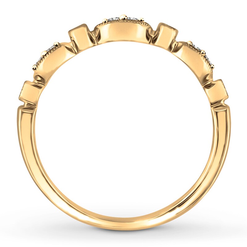 Main Image 2 of Previously Owned Diamond Anniversary Band 1/10 ct tw Round-cut 10K Yellow Gold - Size 4.5