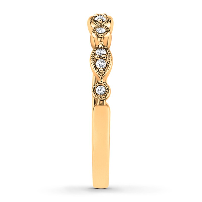 Main Image 3 of Previously Owned Diamond Anniversary Band 1/10 ct tw Round-cut 10K Yellow Gold - Size 4.5