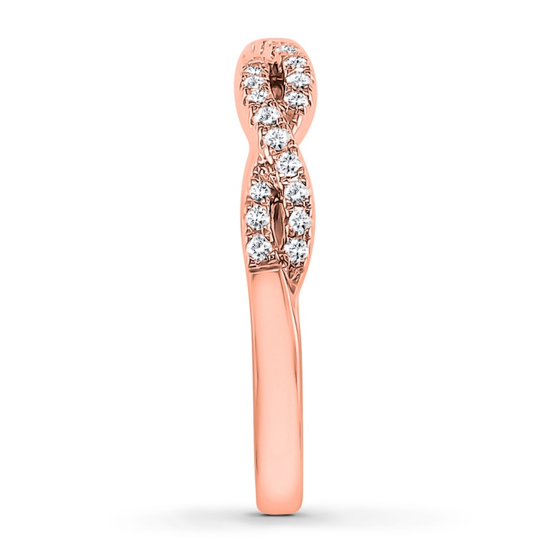 Main Image 3 of Previously Owned Diamond Anniversary Band 1/4 ct tw Round-cut 10K Rose Gold - Size 5