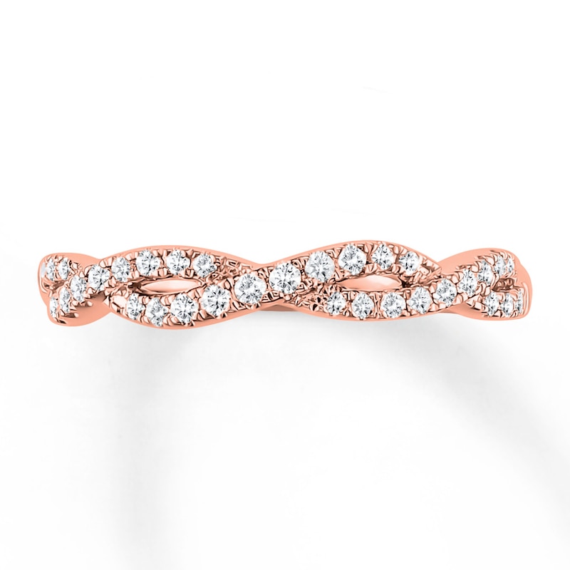 Main Image 4 of Previously Owned Diamond Anniversary Band 1/4 ct tw Round-cut 10K Rose Gold - Size 5