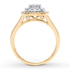 Thumbnail Image 2 of Previously Owned Diamond Engagement Ring 3/4 ct tw Princess & Round-cut 14K Two-Tone Gold - Size 5