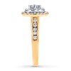 Thumbnail Image 3 of Previously Owned Diamond Engagement Ring 3/4 ct tw Princess & Round-cut 14K Two-Tone Gold - Size 5