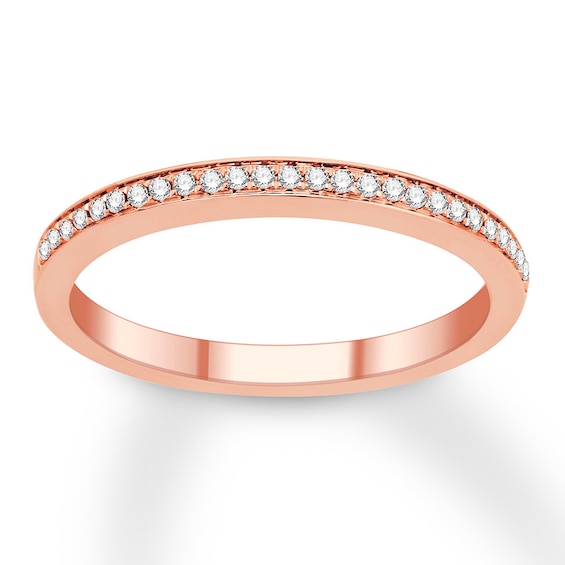 Previously Owned Diamond Wedding Band 1/10 ct tw Round-cut 10K Rose Gold Size 4