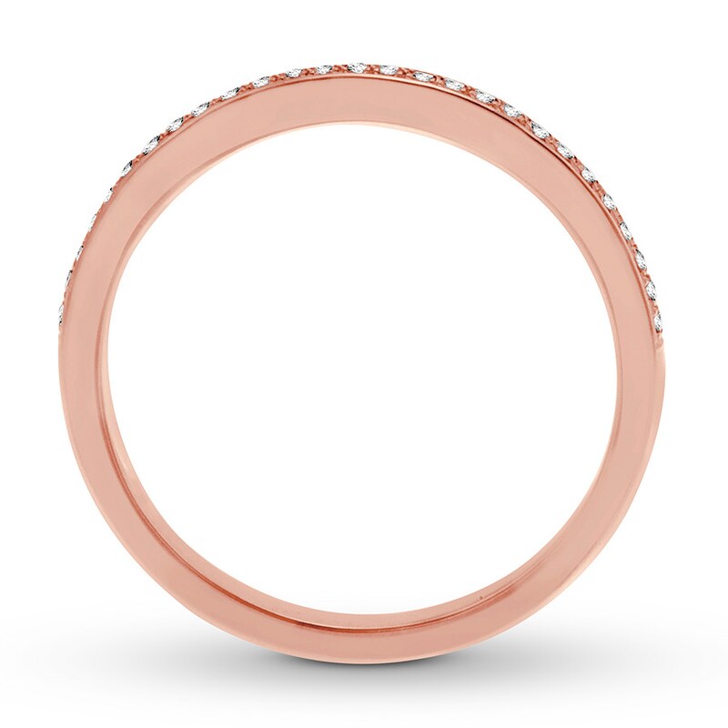 Main Image 2 of Previously Owned Diamond Wedding Band 1/10 ct tw Round-cut 10K Rose Gold - Size 4