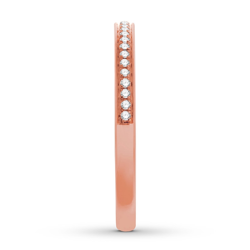 Main Image 3 of Previously Owned Diamond Wedding Band 1/10 ct tw Round-cut 10K Rose Gold - Size 4