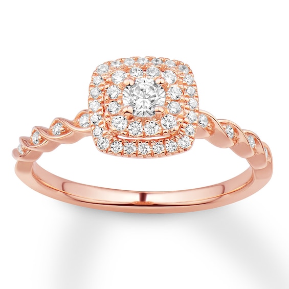 Previously Owned Diamond Engagement Ring 1/3 ct tw Round-cut 10K Rose Gold Size