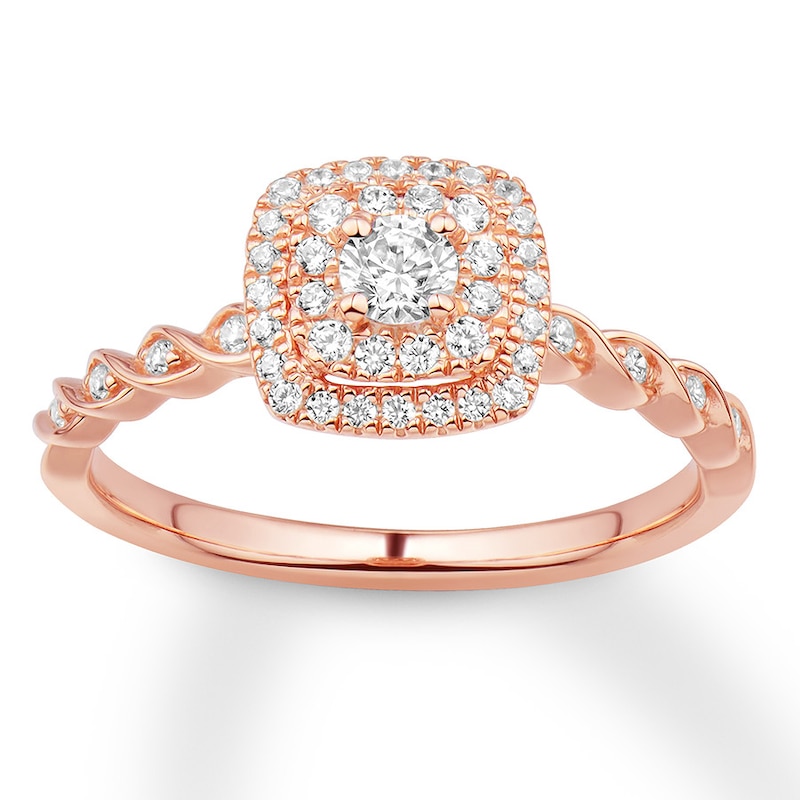 Previously Owned Diamond Engagement Ring 1/3 ct tw Round-cut 10K Rose Gold