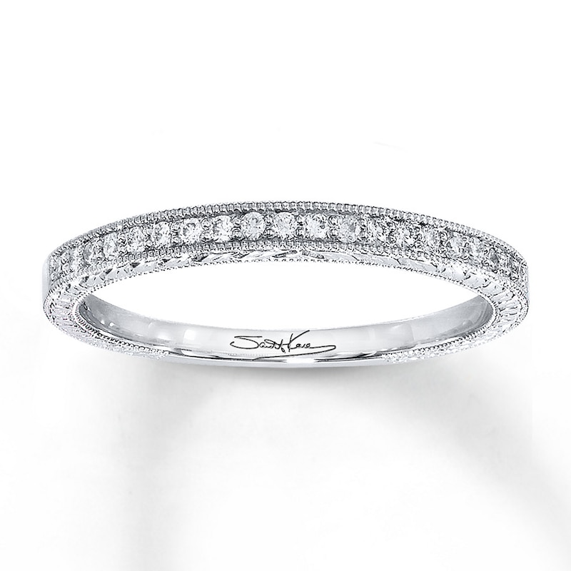 Main Image 1 of Previously Owned Scott Kay Band 1/10 ct tw Round-cut Diamonds 14K White Gold - Size 5