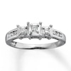 Thumbnail Image 1 of Previously Owned Diamond Ring 1/4 ct tw Princess & Round-cut 14K White Gold - Size 9