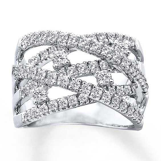 Previously Owned Diamond Ring 1 ct tw Round-cut 14K White Gold Size 10.75