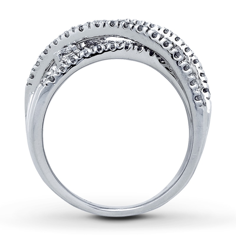 Previously Owned Diamond Ring 1 ct tw Round-cut 14K White Gold - Size 12