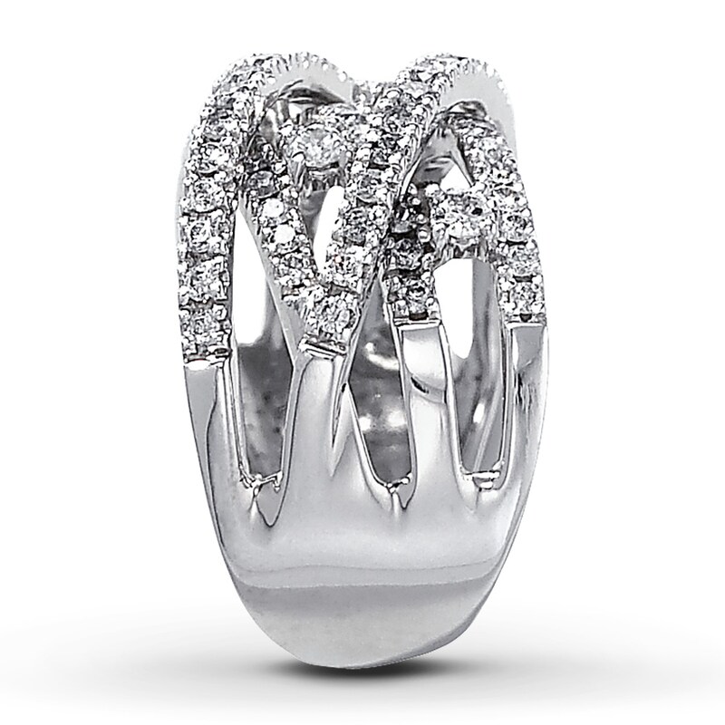 Previously Owned Diamond Ring 1 ct tw Round-cut 14K White Gold - Size 12