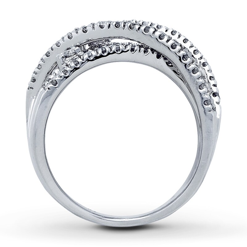 Previously Owned Diamond Ring 1 ct tw Round-cut 14K White Gold - Size 13.5