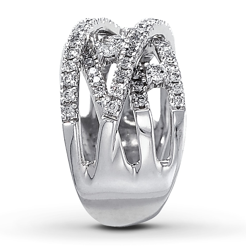 Previously Owned Diamond Ring 1 ct tw Round-cut 14K White Gold - Size 13.5