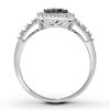 Previously Owned Black Diamond Ring Princess-Cut 10K White Gold