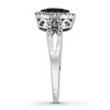 Previously Owned Black Diamond Ring Princess-Cut 10K White Gold