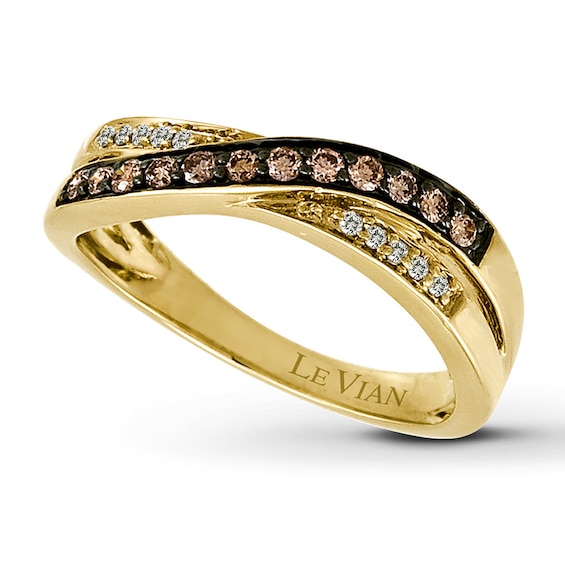 Previously Owned Le Vian Chocolate Diamonds 1/4 ct tw Round-cut Ring 14K Honey Gold Size 10.25