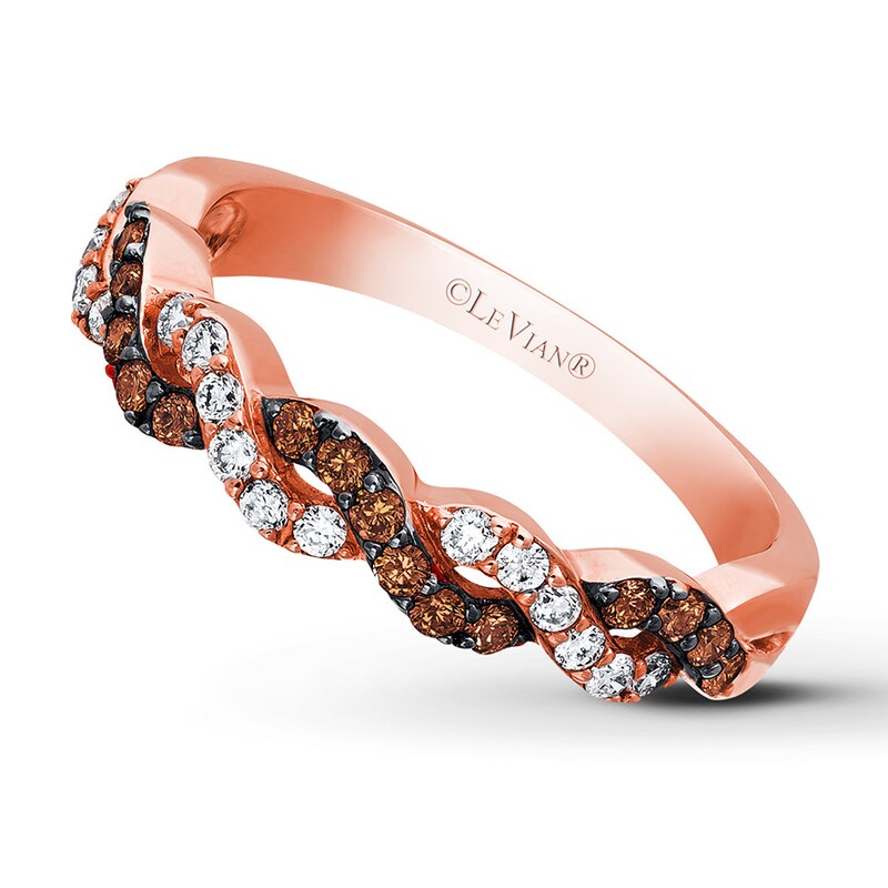 Main Image 1 of Previously Owned Le Vian Chocolate Diamond Ring 3/8 ct tw 14K Strawberry Gold - Size 11.25