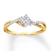 Thumbnail Image 1 of Previously Owned Diamond Ring 1/6 ct tw Princess & Round-cut 10K Yellow Gold - Size 9.75
