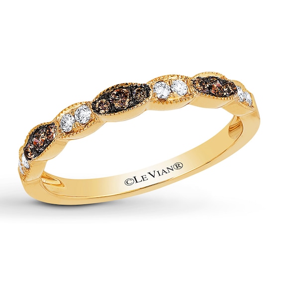 Previously Owned Le Vian Chocolate Diamond Ring 1/5 ct tw Round-cut 14K Honey Gold Size 9.5