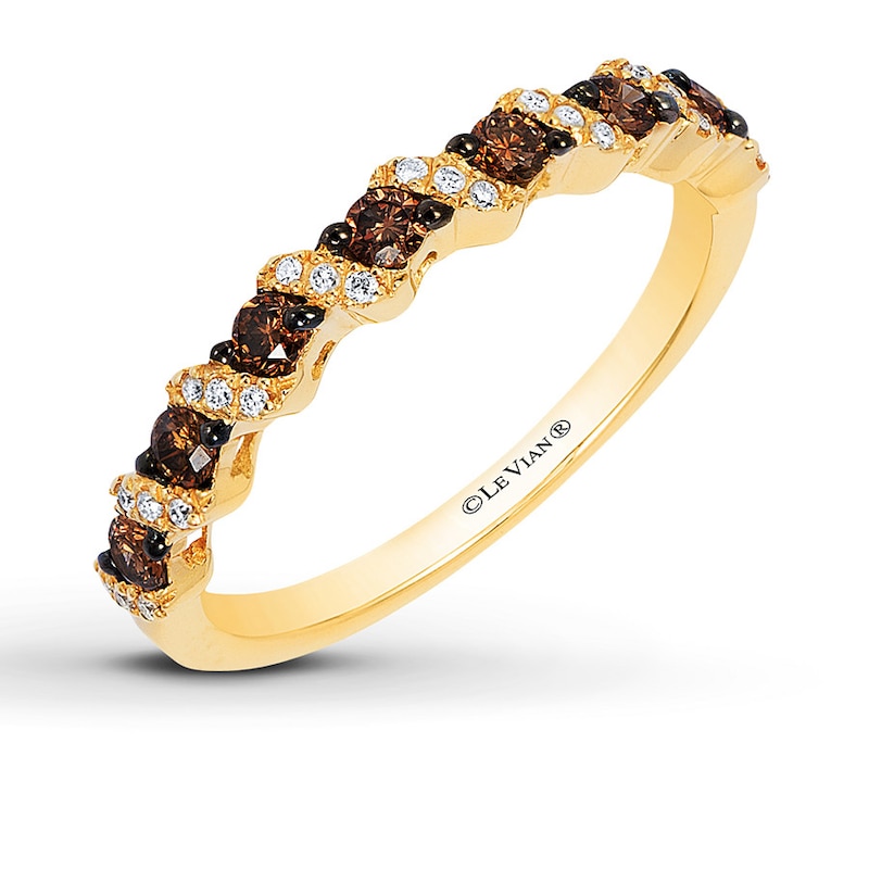 Main Image 1 of Previously Owned Le Vian Chocolate Diamond Ring 1/3 ct tw Round-cut 14K Honey Gold - Size 9.5