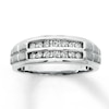 Thumbnail Image 1 of Previously Owned Men's Wedding Band 1/4 ct tw Round-cut Diamonds 10K White Gold - Size 12.5