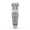 Thumbnail Image 3 of Previously Owned Men's Wedding Band 1/4 ct tw Round-cut Diamonds 10K White Gold - Size 12.5
