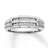 Previously Owned Men's Wedding Band 1/4 ct tw Diamonds Round-cut 10K White Gold