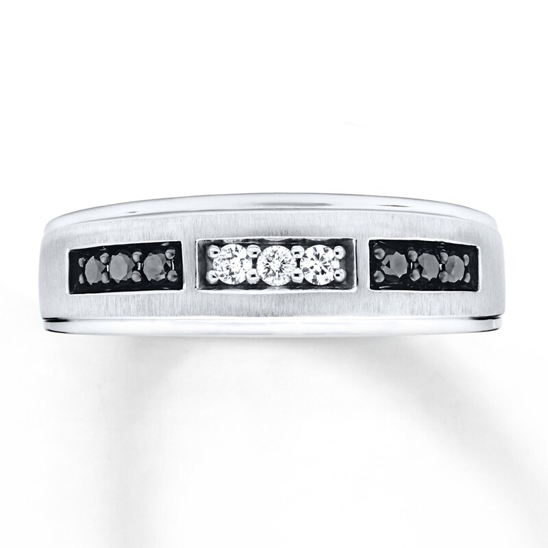 Main Image 1 of Previously Owned Men's Wedding Band 1/4 ct tw Round-cut Diamonds 10K White Gold - Size 13.5
