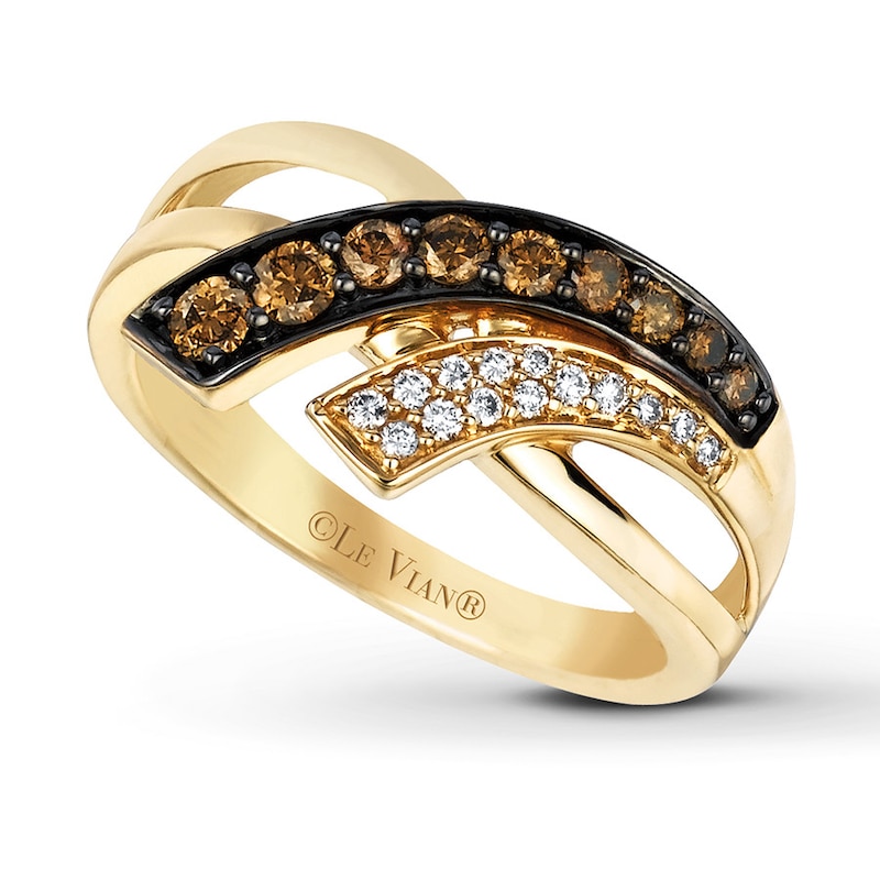 Main Image 1 of Previously Owned Le Vian Chocolate Diamonds 3/8 ct tw Round-cut Ring 14K Honey Gold Size 11.25
