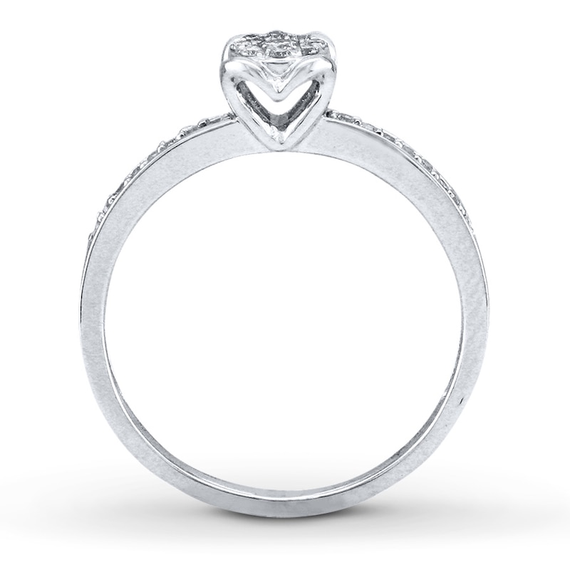 Main Image 3 of Previously Owned Diamond Ring 1/5 ct tw Round-cut 10K White Gold - Size 4.75