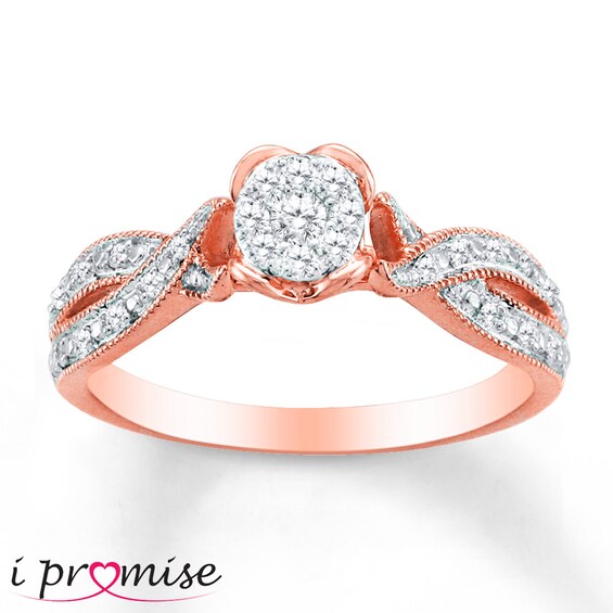 Previously Owned Diamond Ring 1/5 ct tw Round-cut 10K Rose Gold 10.75