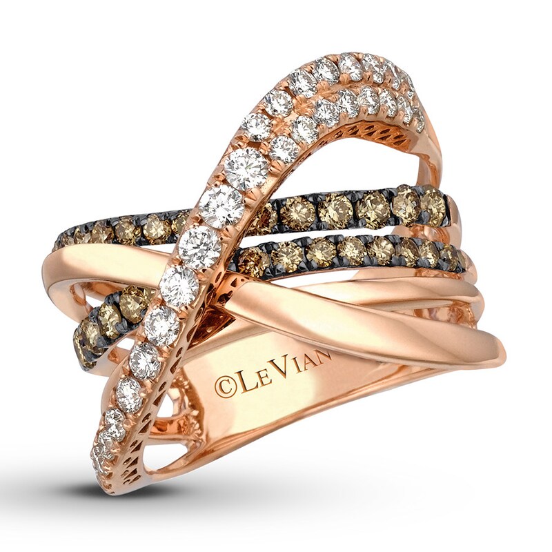 Main Image 1 of Previously Owned Le Vian Chocolate Diamonds 1-1/5 ct tw Round-cut Ring 14K Strawberry Gold - Size 13.5