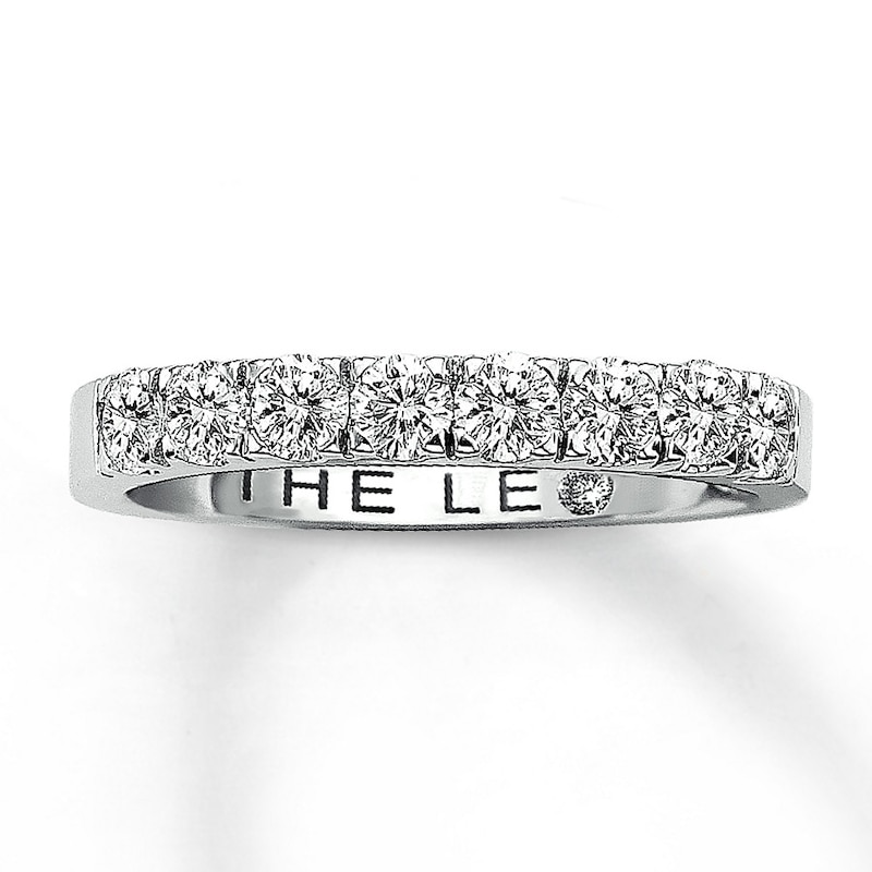 Main Image 1 of Previously Owned THE LEO Diamond 3/4 ct tw Round-cut Anniversary Band 14K White Gold - Size 10