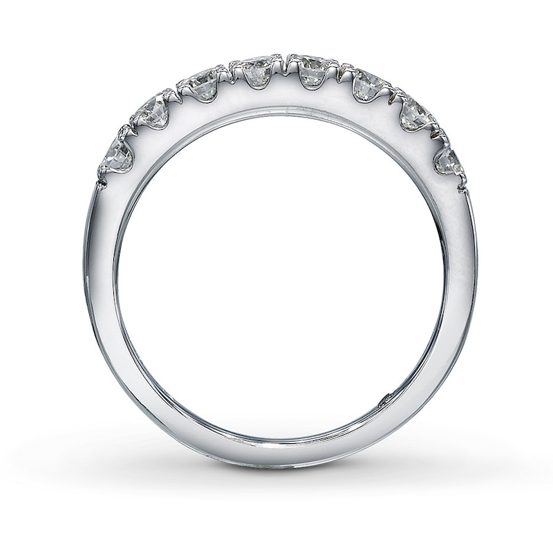 Main Image 2 of Previously Owned THE LEO Diamond 3/4 ct tw Round-cut Anniversary Band 14K White Gold - Size 10