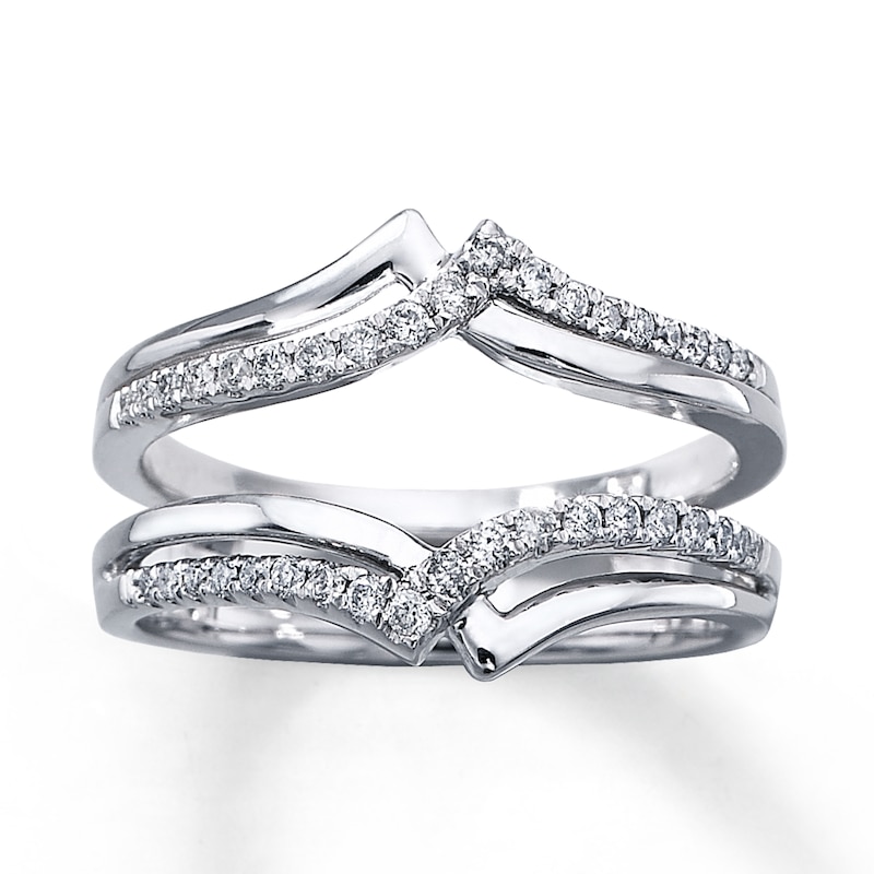 Main Image 1 of Previously Owned Diamond Enhancer Ring 1/4 ct tw Round-cut 14K White Gold - Size 10