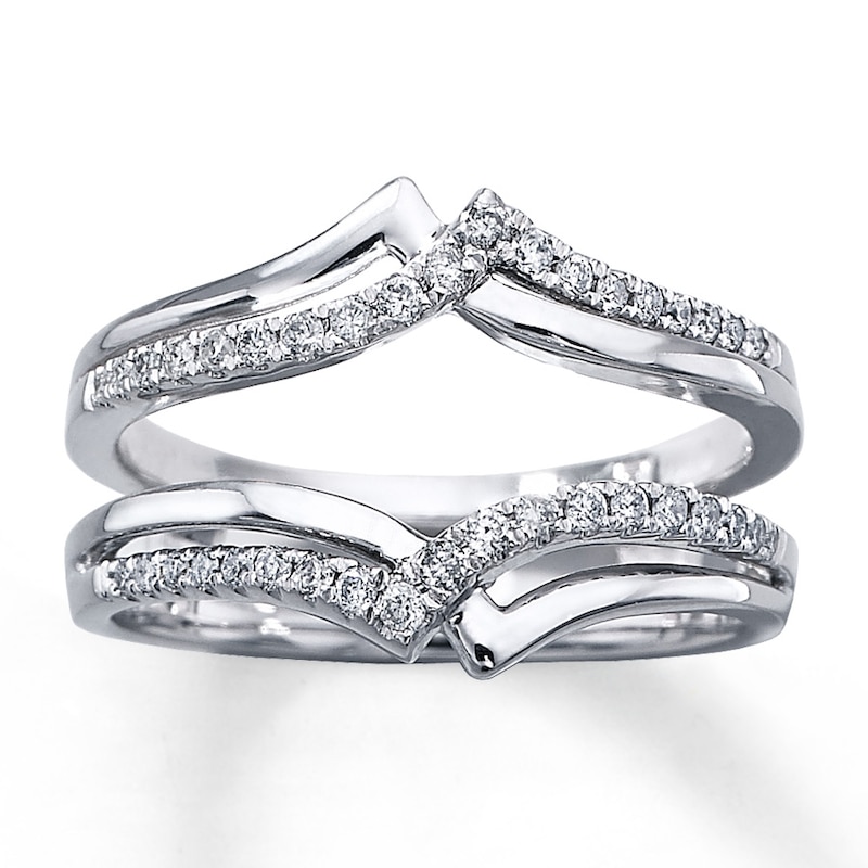 Main Image 1 of Previously Owned Diamond Enhancer Ring 1/4 ct tw Round-cut 14K White Gold - Size 8.5