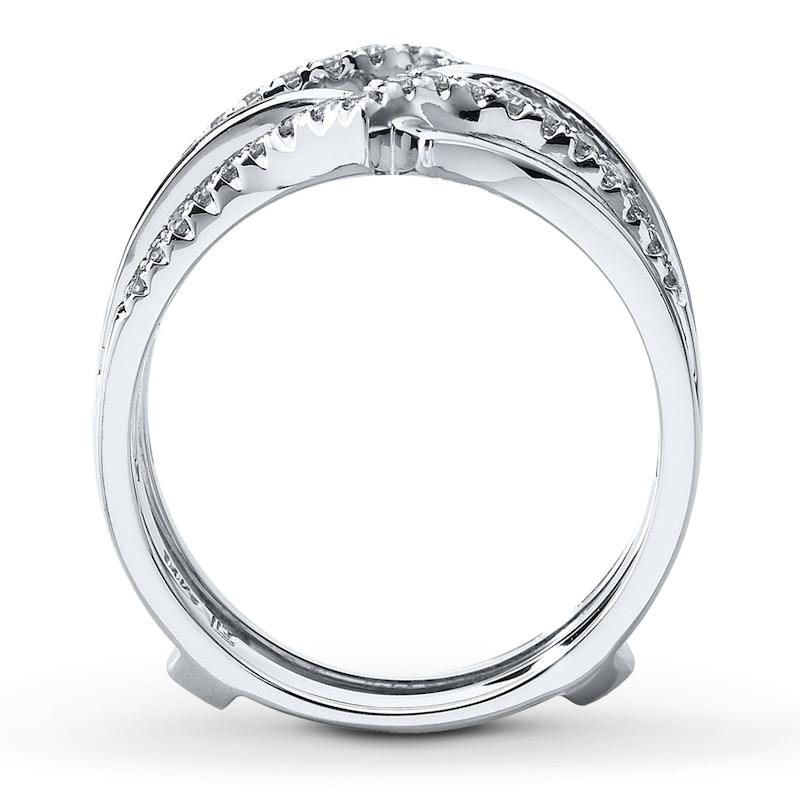 Main Image 2 of Previously Owned Diamond Enhancer Ring 1/4 ct tw Round-cut 14K White Gold - Size 8.5