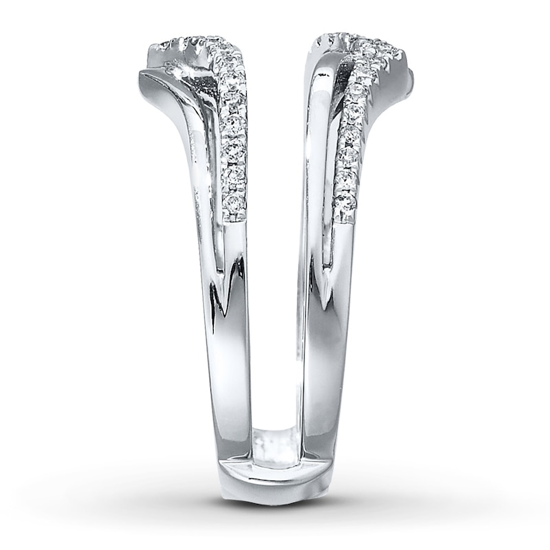 Main Image 3 of Previously Owned Diamond Enhancer Ring 1/4 ct tw Round-cut 14K White Gold - Size 8.5